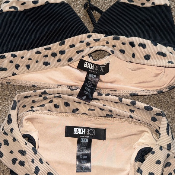 Beach Riot Black and Tan Spotted Bra Set - Picture 4 of 4